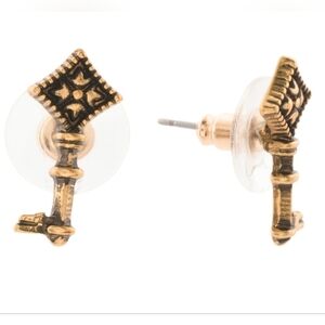 Patricia Nash Gold Key Stud Earrings